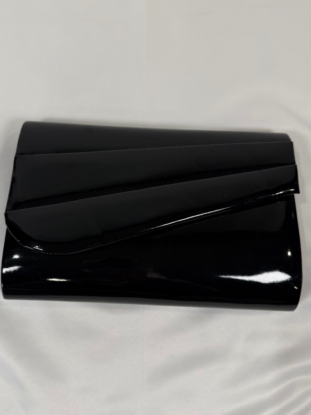 Vintage Michael Stevens Ltd Black Patent Clutch Evening Bag Formal Purse w Strap